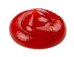 realistic glossy swirl of ketchup blob on isolated background for food topping and fast food condiment concept png