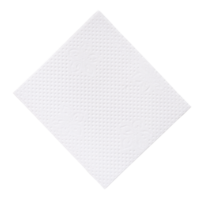 Top view of folded white tissue paper or napkin paper isolated in file format png
