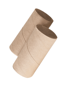 en stack av vävnad papper kärnor eller toalett papper rör efter Begagnade ut av vävnad papper isolerat med klippning väg i fil formatera png