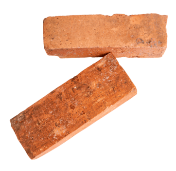sida se av två gammal röd eller orange tegelstenar isolerat med klippning väg i fil formatera png