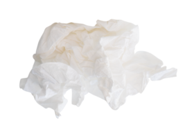 Single crumpled tissue paper ball after use isolated with clipping path in file format png