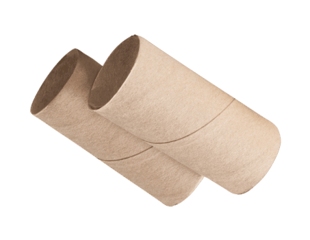 sida se av två vävnad papper kärnor eller toalett papper rör efter Begagnade ut av vävnad papper i stack isolerat med klippning väg i fil formatera png