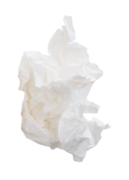 Crumpled tissue paper ball after use isolated with clipping path in file format png