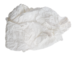 Crumpled tissue paper ball after use isolated with clipping path in format png