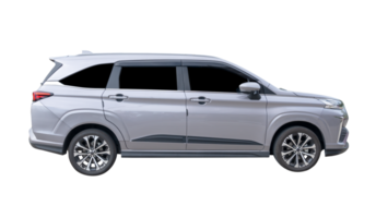 Right side view of elegant gray SUV sports car isolated with clipping path in file format png