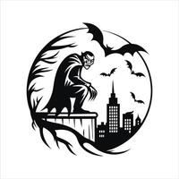 spooky vampire scene vector