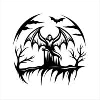 vampire leaning on cane victorian outfit foggy vector