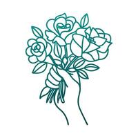Hand With Bouquet vector