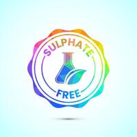 Sulfate free icon design. No sulphate badge in low poly style vector
