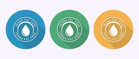 Trans fat free icon, Zero trans fat label badge sign in shadow button design vector