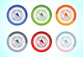 Anti rust icon design. Anti oxidation, Rust resistant symbol, 6 color button design set vector
