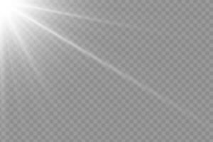 Radiant sunlight beam with crystal clear flare and sparkle. Abstract glowing effect, sunburst and prism reflections. Bright, sunny background perfect for spring, summer and nature themed designs. vector