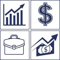 Flat Design Financial Icons for Infographics vector