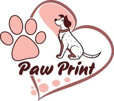 Paw Print Logo with Hidden Negative Space Art vector