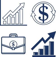 Modern Finance Icon Set in Flat Format vector