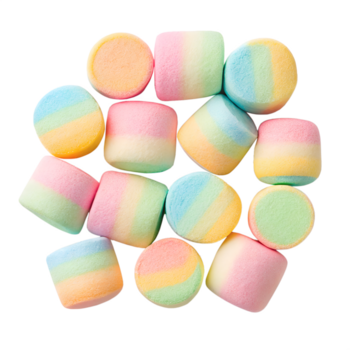 uma delicioso fechar-se Visão captura uma vibrante matriz do de cor pastel marshmallows png
