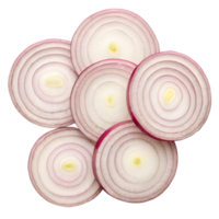 An eye-level shot captures the vibrant texture of meticulously sliced red onions png