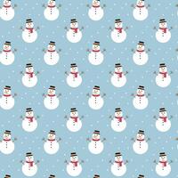 Christmas snowman seamless pattern simple design vector