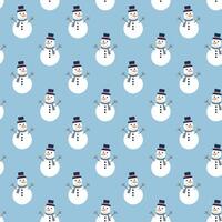 Seamless pattern with snowman background illustration design vector