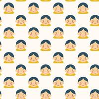 Baby face seamless pattern background design vector