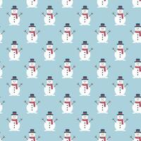 Christmas snowman seamless pattern minimal background vector