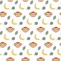 Monkey pattern background design vector