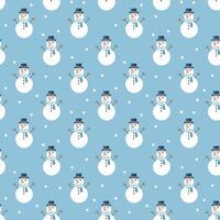 Seamless pattern with snowman background design vector