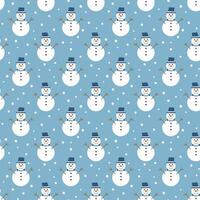 Seamless pattern with snowman background vector