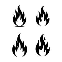 four different types of fire icons on a white background vector