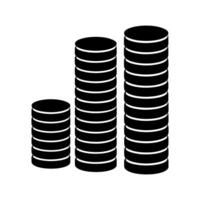 a stack of coins with a bar graph on top vector