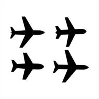 four airplanes are shown in silhouette on a white background vector
