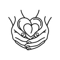 two hands holding a heart in the shape of a heart vector