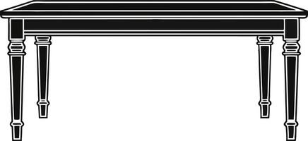 A black and white drawing of a table vector