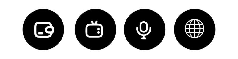 Web icon set four black and white icons of different devices vector