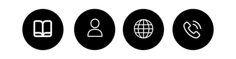 Web icon set four black and white icons of different types of objects vector