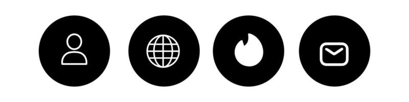 Web icon set four different icons of a globe, user, mail vector