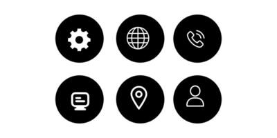 a set of four icons that include a phone, a globe web vector
