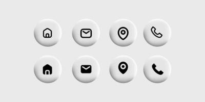 Contact Us Icon Element in Website Footer and Header Navigation vector