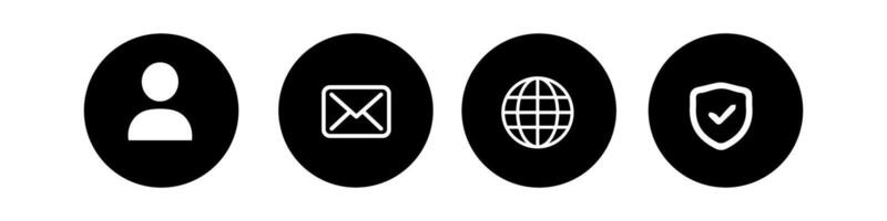 Web icon set four black and white icons of a globe vector