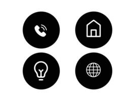 Monochrome Icon Set for Web Projects vector
