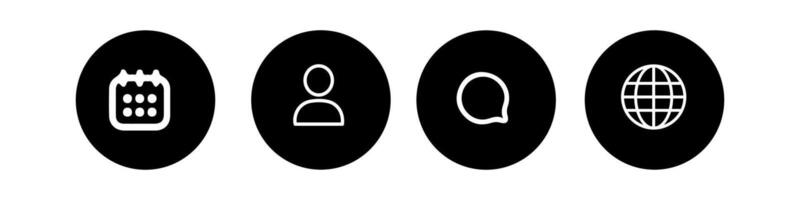 Web icon set four black and white icons of different shapes vector