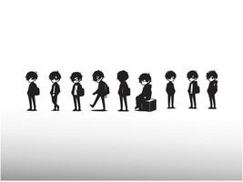 a group of people standing in line with suitcases vector