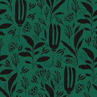 Minimalistic Seamless Pattern with Leafy Stems and Tiny Flowers on Beige Background. Elegant repetitive background with natural elements, line art, and floral motifs. Perfect for fashion, print, cards vector
