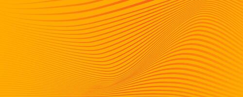 Abstract Orange Wavy Lines Isolated on Yellow Background. Fluid curvy lines background perfect for web, print, animations, luxury cards vector