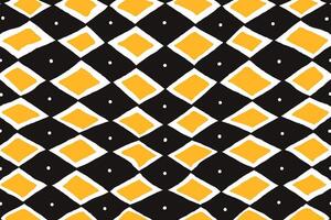 Geometric Diamond Background with Yellow and Black Colors. Retro tile texture. Bold abstract checkerboard design. Modern pop art wallpaper. vector