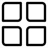 Four squares with four different shapes in each vector
