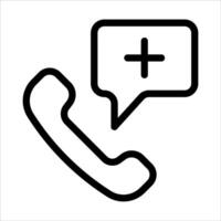 Phone icon with speech bubble and plus sign vector