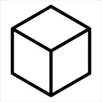 A black and white cube with a line drawing of it vector