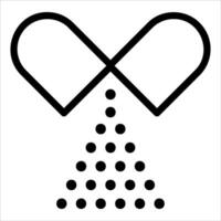 A black and white image of a heart with dots vector