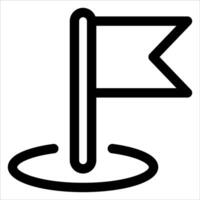 A black and white flag on a golf tee vector